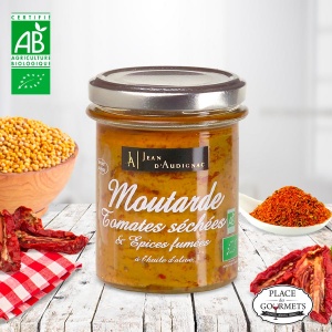 Moutarde bio tomates séchées et épices fumés par Jean d'Audignac