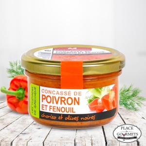 Concassé de poivron et fenouil, chorizo et olives noires par Ducs de Gascogne